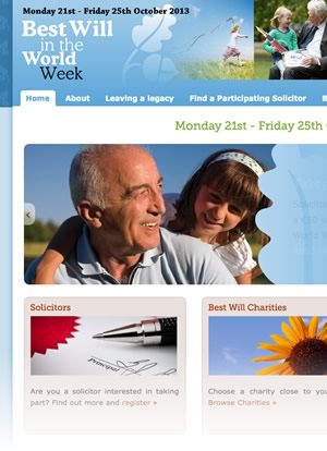 best will in the world website design homepage