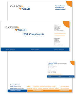 carron and walsh stationery designed by ionic